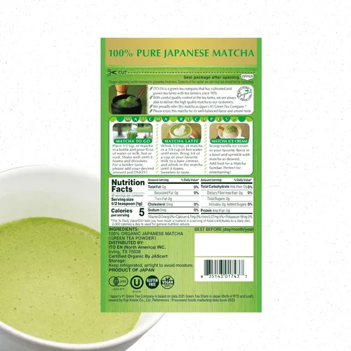 Vista 3 de Itoen Oi Ocha Té Matcha Orgánico 30g (1.06 oz)