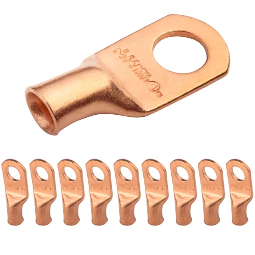 Vista 234 de SELTERM - 5 terminales de anillo resistentes para cable de batería, calibre 1/0 AWG, pernos de 1/2 pulgadas, terminales de calibre 0, ojales