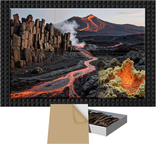 Vista 10 de Paquete de 15 paneles hexagonales de espuma a prueba de sonido para paredes, paneles acústicos de 12" x 11" x 0.35" de alta densidad que absorben