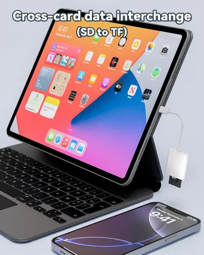 Vista 7 de Lector de tarjetas SD USB-C, adaptador SD/MicroSD de doble ranura