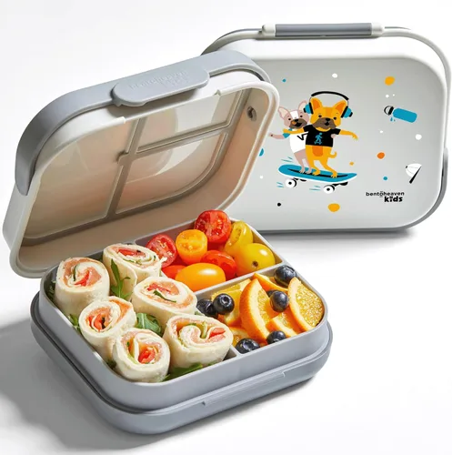 Vista 12 de Bentoheaven Lonchera Bento prémium para niños, 9 diseños, a prueba de fugas, 3-4 compartimentos, divisor, tamaño ideal de 30 onzas, apta para Rosa