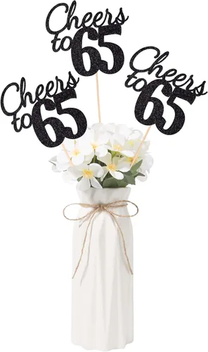 Vista 50 de Gexolenu Cheers a los 40, paquete de 10 unidades de piezas centrales para mesa de cumpleaños número 40 de doble cara con purpurina dorada