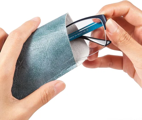 Vista 4 de TRIUMPH VISION Paquete de 3 bolsas delgadas para gafas, bolsa suave para gafas, funda portátil de tela para gafas de sol