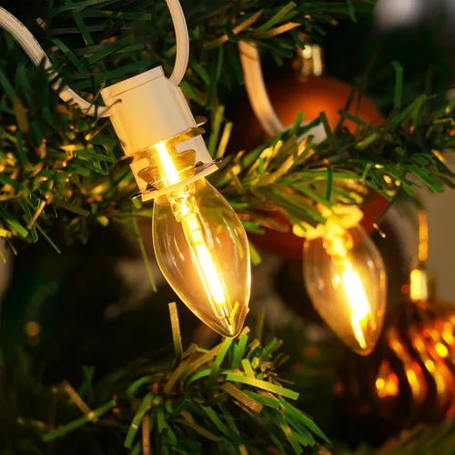 Vista 3 de SURAIELEC Cable accesorio de 12 pies con 6 bombillas LED, repuesto de luces de pueblo de Navidad, cable de luz C7 con interruptor para casa