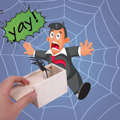Vista 5 de Spider Box Prank for Kids and Adults, Wooden Surprise Gags Gift Practical Joke Toys Fun Trick Halloween Toy