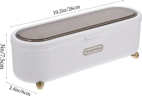Vista 6 de Hemoton Cajones de almacenamiento, 2 bandejas de cubiertos con tapas, caja de almacenamiento de cubiertos de plástico, organizador de cajones