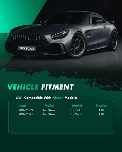 Vista 6 de SCITOO Cubierta de piel para consola central con reposabrazos color negro automático con caja de consola de repuesto para Nissan Versa 2007-2011