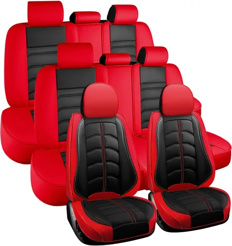 Vista 10 de Funda de asiento de auto de 7 asientos para Nissan Armada 2004-2023, funda de asiento duradera, resistente al desgaste, impermeable, transpirable