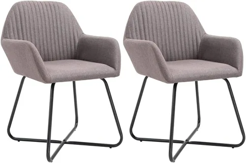 Vista 9 de Modern Dining Chairs Set of 2 Black Fabric Upholstered with Steel Legs, Comfortable Accent Chairs for Kitchen, Living Room, Bedroom or Vanity