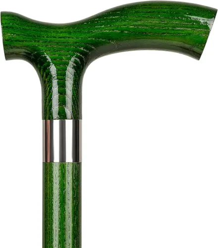 Vista 14 de Dr. Watson Classic Fritz - Bastón de madera de fresno hecho a mano con cuello de acero inoxidable pulido
