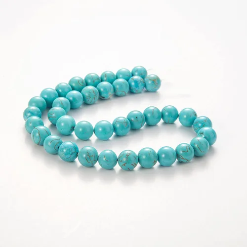 Vista 51 de 100 piezas de cuentas de piedra natural de 6 mm, turquesa africana redonda, cuentas sueltas de gema con cordón elástico para hacer pulseras