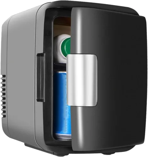 Bewinner Mini refrigerador y calentador de latas de 4L y 6 latas, refrigeradores pequeños, congelador portátil para cuidado de la piel, refrigerador