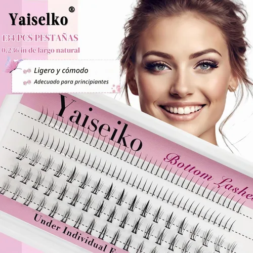 Vista 4 de Extensiones de pestañas inferiores DIY en racimo, 134 unidades, aspecto natural y suave, para pestañas inferiores, 6 mm
