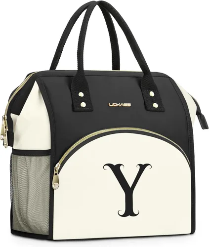 Vista 59 de Lonchera personalizada para mujer, inicial, bolsa de almuerzo aislada reutilizable, lonchera térmica de apertura amplia para adultos, bolsa