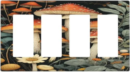 Vista 114 de Cubiertas decorativas para interruptor de luz de arte BOHO, figura abstracta de 1 gang, salida basculante, placa frontal decorativa del interruptor