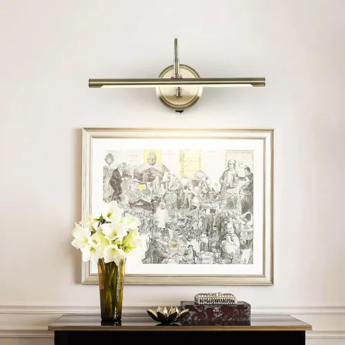 Vista 8 de JOOSENLUX Luces de Pared Modernas a Batería Bronce Antiguo Luces Inalámbricas para Cuadros de Pared de 16.5 Pulgadas Regulables Luces Bajo Encimera