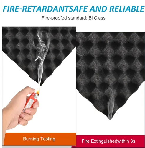 Vista 7 de 1 paquete, paneles de espuma acústica de 48x24x2 pulgadas Almohadillas de espuma de tipo alveolo para paredes Paneles de espuma insonorizada
