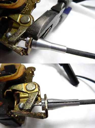 Vista 6 de Kit de reparación de cables de pestillo de puerta, extremos de cable de bloqueo compatible con Ford F150 F250 F350, Serie E, Ranger, Expedition