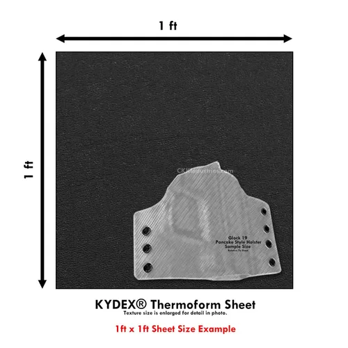 Vista 93 de Hoja de Termoformado Kydex - (Textura P1) - (Espesor de 0,15 cm) - (20,3 cm x 20,3 cm) - (Gris Barco) - (2 Hojas) - Para Hacer Fundas DIY, Armadura