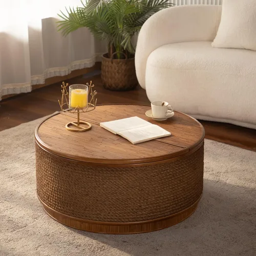 Vista 24 de kevinplus ø22'' Marble Top Side Table Round Circle Fluted End Table for Living Room, Modern Luxurious Wood Frame & Brushed Gold Metal Base, No