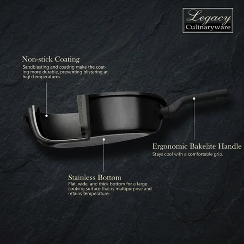 Vista 7 de Sartén antiadherente Legacy Culinaryware, sartén de 8 pulgadas, sartenes para huevos, sartén para tortilla, sin PFOA, ollas de cocina para inducción