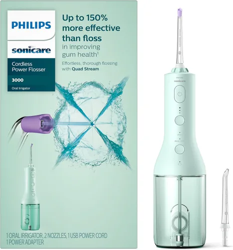 Vista 11 de Philips Sonicare Irrigador dental inalámbrico 3000 - Cepillo de dientes eléctrico 4100, cepillo de dientes eléctrico recargable con sensor