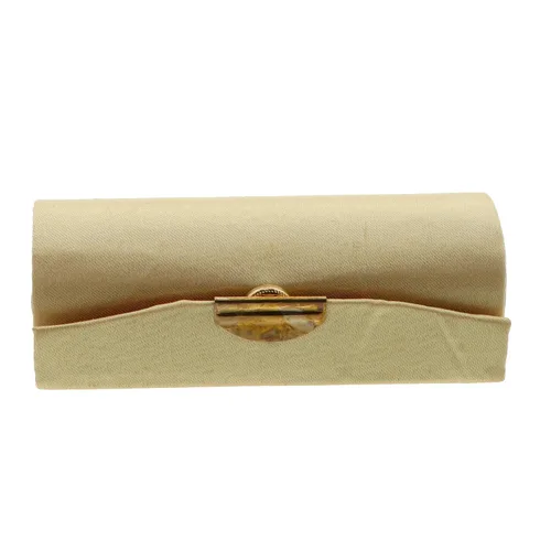 Estuche de lápiz labial de satén sólido para mujer con espejo monedero lápiz labial titular, Dorado, Chico de Motique Accessories