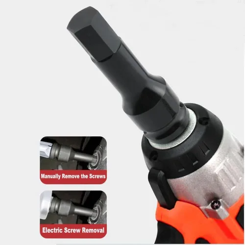 Vista 6 de Bettomshin Broca de impacto hexagonal, llave Allen de 1/2 pulgada, enchufe de impacto hexagonal de 0.669 in, acero Cr-Mo, destornillador hexagonal