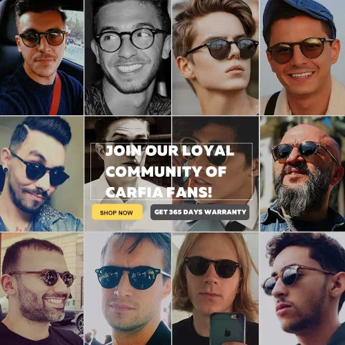 Vista 2 de Carfia Gafas de sol polarizadas vintage para hombre, protección UV400, gafas de moda retro, hechas a mano, marco de acetato CA5288L, Multi