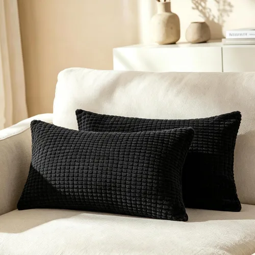 Vista 21 de CaliTime Fundas de Almohada Decorativas Paquete de 2 Cómodas de Pana Acanalada a Rayas Waffle Fundas de Cojines Decorativos para Sofá Cama