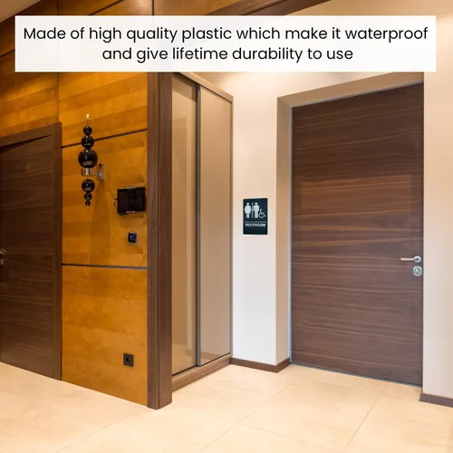 Vista 4 de Signs - Letrero de baño unisex con cinta 3M de doble cara para asegurar idealmente en menos de un minuto, diseño único y altamente visible, tamaño 9