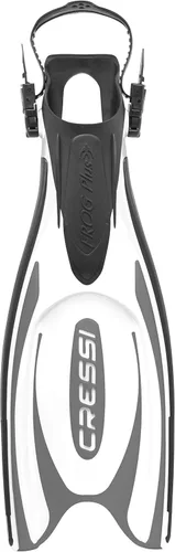 Vista 2 de Cressi Aletas de buceo con talón abierto para adultos, potentes y eficientes Frog Plus: fabricadas en Italia