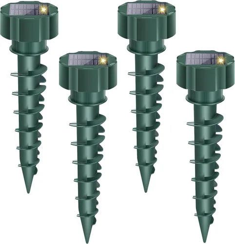 Solar Mole Repellent Stakes Outdoor – Ultrasonic Snake, Gopher & Vole Deterrent for Yard, Waterproof IP65 Solar Powered Animal Repeller for Lawn