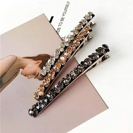 Vista 7 de 2 pinzas para el cabello con diamantes de imitación brillantes, horquillas para el cabello, horquillas para el cabello, horquillas para el cabello
