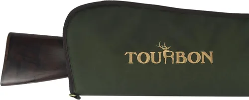 Vista 7 de TOURBON Funda verde suave para rifle, 50 pulgadas, nailon 600D, sin acolchado, correa ajustable y soporte para anillo, patrón de camuflaje