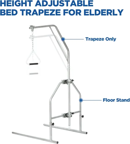 Vista 6 de Barra de trapecio para movilidad en la cama, barra de trapecio independiente, ayuda a pacientes y ancianos en la cama, fuerte y funciona bien