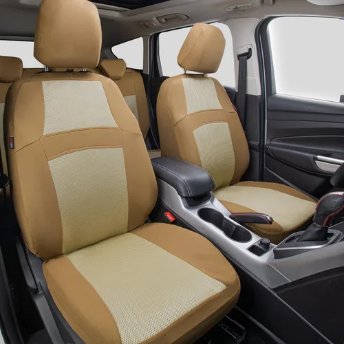 Vista 2 de CAR PASS Juego de fundas de asiento completas, Funda de asiento de malla de aire 3D con esponja compuesta de 5 mm en el interior, compatible