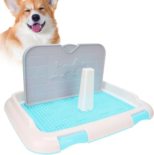 Bandeja para orinal para perros para interiores, bandeja para perros caniches en miniatura, bandeja antideslizante de plástico para orinal para Azul de PerGar