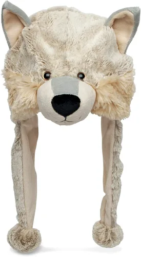 Vista 19 de Puzzled - Sombrero de mapache marrón de peluche - Sombrero súper suave y cálido con orejeras, gorro de invierno acogedor de forro polar para niños