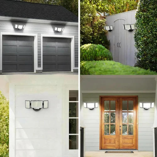 Vista 4 de CLAONER Luces LED de seguridad con sensor de movimiento para exteriores, 6500 K, reflectores de control remoto, del atardecer al amanecer, 20 W