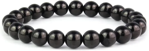 Belvoir Collection Genuine Natural Gemstone Beaded Stretch Bracelet - 8mm Round Beads (7.25")