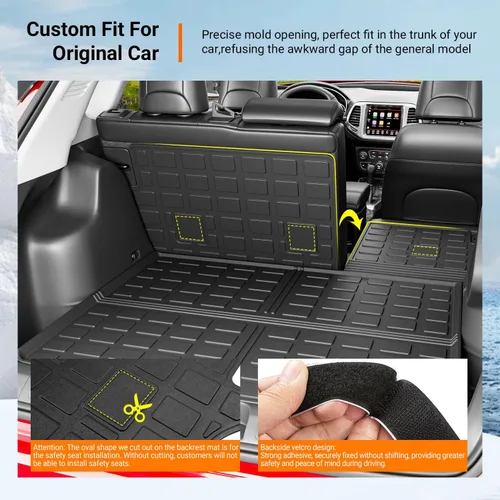 Vista 2 de powoq Alfombrilla de Carga Compatible con Jeep Cherokee 2019-2023 Alfombrilla de Maletero TPE Forro de Carga Forro de Maletero Repuesto