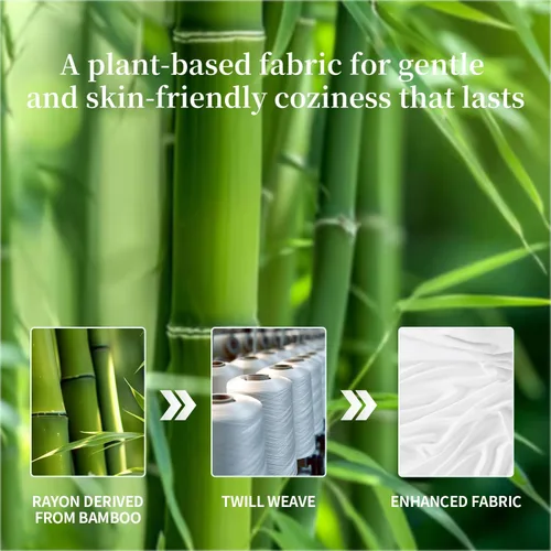 Vista 106 de Shilucheng Sábanas 100% viscosa derivada de bambú, tamaño matrimonial, 4 piezas, ultra refrescantes y sedosas, bolsillo profundo de 16 pulgadas