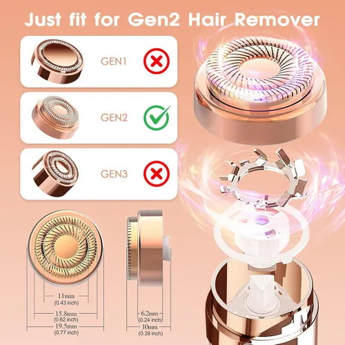 Vista 2 de Finishing Touch - Cabezales de repuesto impecables para dispositivo removedor de vello facial para mujer, cuchillas Gen 2, oro de 18 quilates