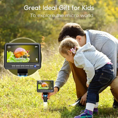 Vista 7 de Leipan Microscopio Digital LCD 1080P con Tarjeta SD de 32GB, Microscopio de Monedas con Pantalla IPS de 5 Pulgadas, Vista PC, Captura de Foto/Video