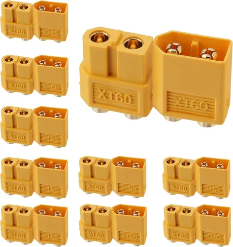Vista 11 de ELFCULB Amass XT60 - 10 pares de conectores macho y hembra, chapados en oro para drones FPV RC batería/aviones/UAVs, adaptador de enchufe Lipo