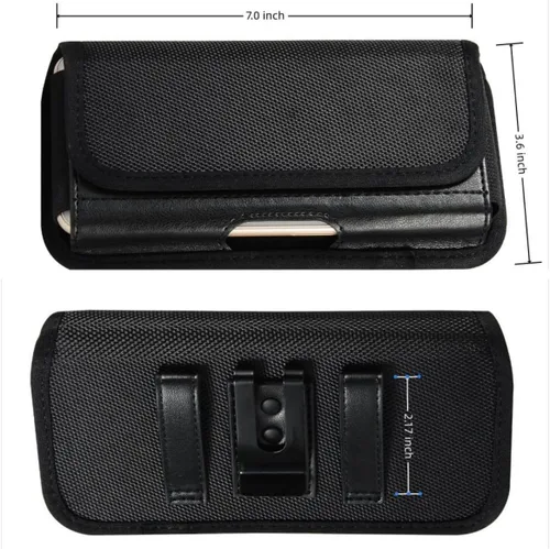 Vista 4 de Funda de nailon con clip para cinturón para Samsung Galaxy A16 A15 5G A14 A55 A54 A53 A35 S25 Ultra S24 S23 S22 S21 Note 20 Ultra A13, iPhone 17 Pro