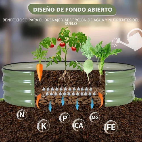 Vista 9 de Cama de jardín elevada galvanizada para exteriores, camas elevadas para jardinería, caja de maceta de metal, kit de cama de jardín elevada de acero