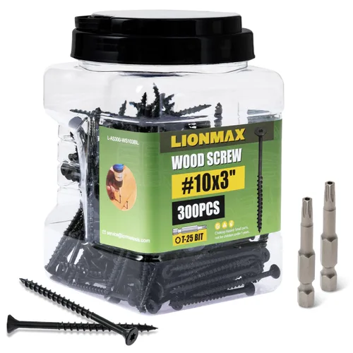 Vista 63 de LIONMAX Tornillos de cubierta de 3 pulgadas, tornillos para madera #10 x 3, 50 unidades, resistentes a la corrosión, revestimiento de epoxi