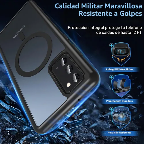 Vista 5 de Funda OWKEY Samsung Galaxy A13 5G, Funda Magnética para Teléfono con Soporte y Protector de Pantalla, Funda Protectora Antihuellas y a Prueba de A13